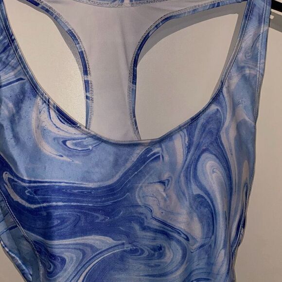 Nicole Miller Studio Women's Blue Racerback One Piece Swimsuit Size Medium NWT - Picture 5 of 10